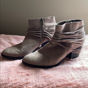 Tan ankle booties